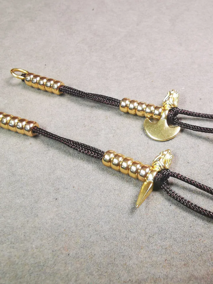 Gandhanra Handmade Tibetan Buddhist Mala Counters,Prayer Bead Counters,with Kila and Kartika Pendant,Made of Brass