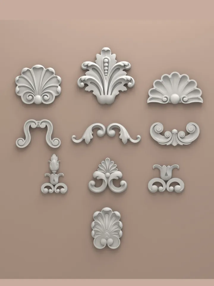 3D Model STL CNC Router file 3dprintable Classic Furniture Set 7