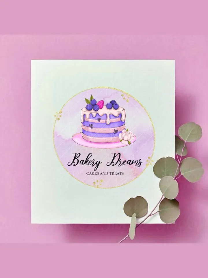 Beautiful Cake with Berries Premade Logo Design, Sweets Logo, Cake Designer Logo, Pastry Logo, Sugar Cake Logo, Baker Logo, Cupcake Logo