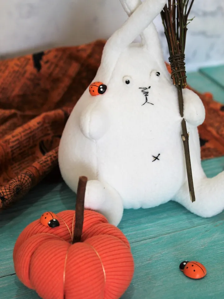 Crazy Bunny - Plush soft bunny toy, Halloween decor, funny gift for friend