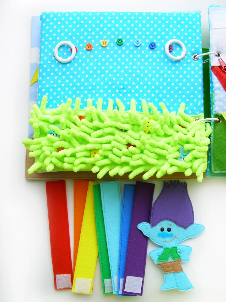 Quiet book page, Branch the Troll, PDF sewing pattern, SVG files