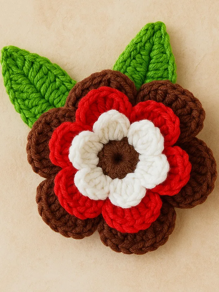 Flower Pattern 3D Layered Crochet Flower PDF Pattern, Multicolor Floral Applique, DIY Brooch Tutorial, Instant Download Motif