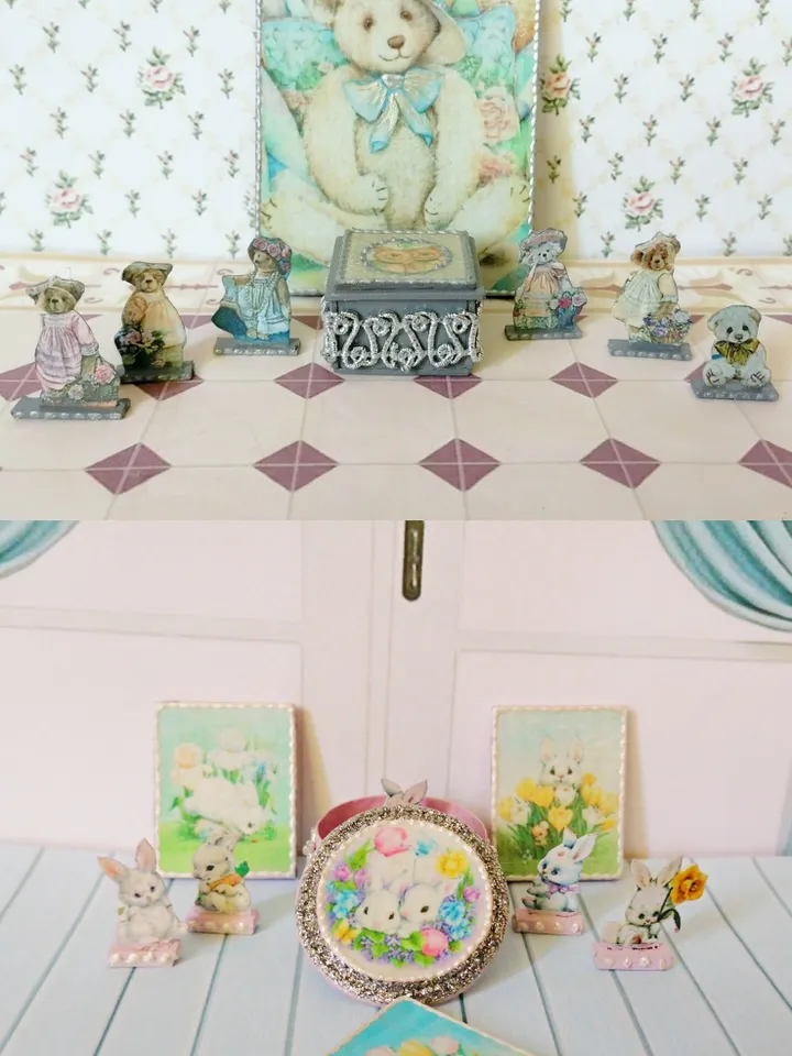 DIGITAL DOWNLOAD FOR PRINT. Sets with figurines.1:12. Dollhouse miniature.