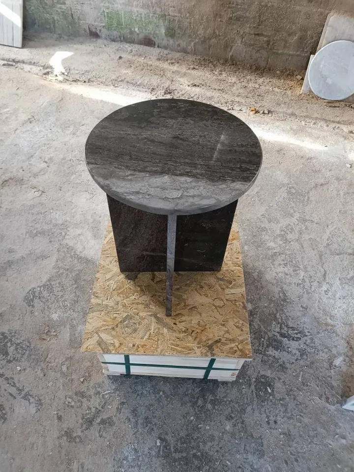Brown marble side table, end table handmade real marble free shipping italian model