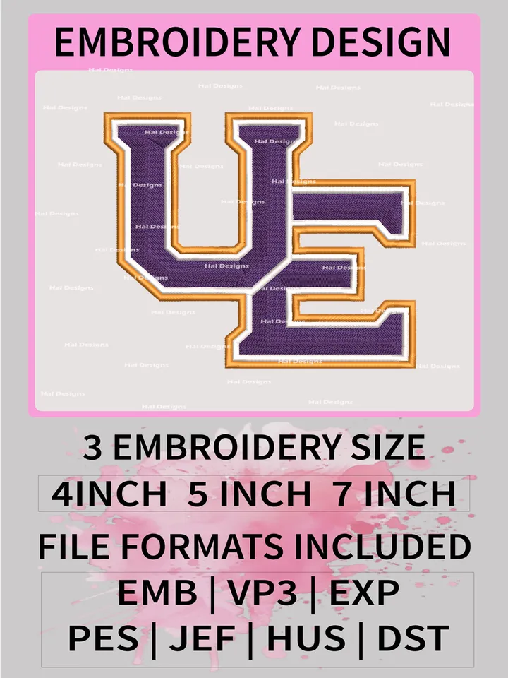 NCAA Evansville Purple Aces Embroidery File, 3 Sizes, 6 Formats, NCAA Machine Embroidery Design, NCAA Logo, NCAA Teams