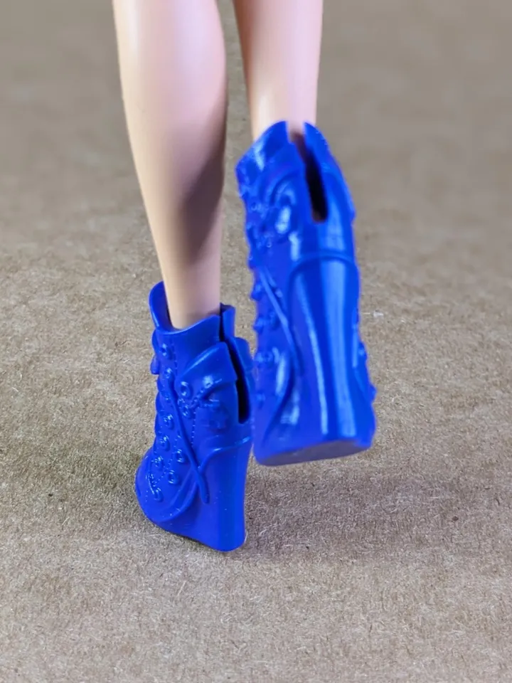 Purple wedge heel boots for 11 inch female dolls (MH g1, g2 or EAH)