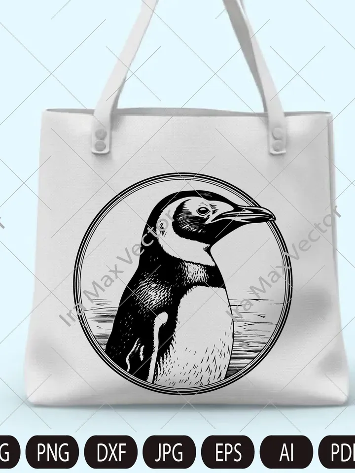 Penguin Svg, Penguin logo,King Penguin SVG, Sea Animal SVG, Penguin Silhouette, Penguin Clipart, Penguin SIlhouette, Penguin detailed