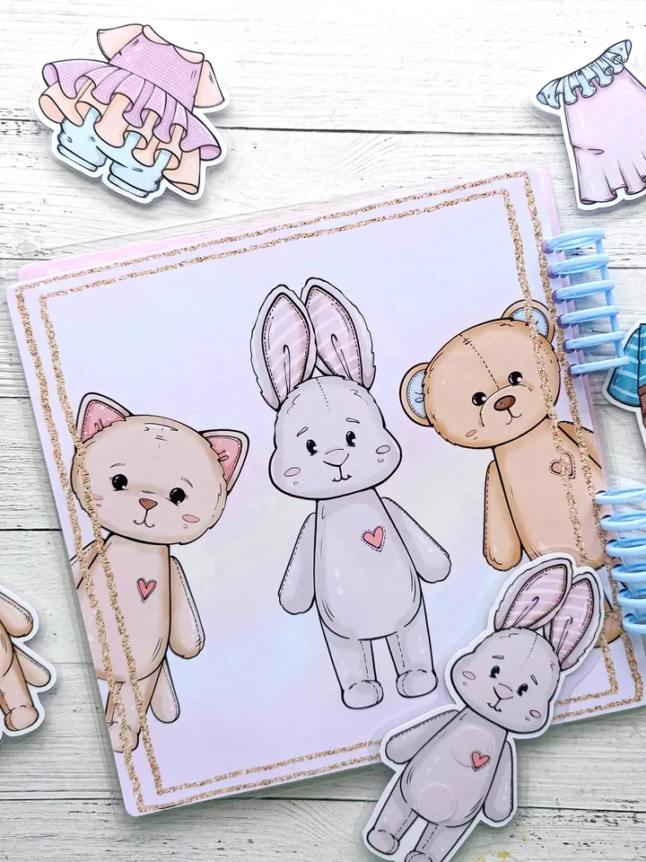 Printable Paper Teddy doll house, printable Teddy clothes set, Printable Paper dollhouse, Holiday Blythe paper doll Busy book printable kids