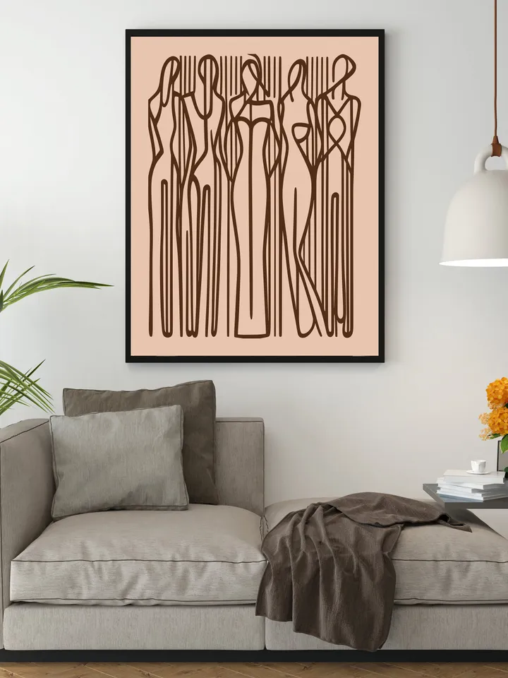 Woman Line Art Print Set of 2, Woman Line Drawing Wall Art, Living Room Wall Art, Woman Line Draw Illustration, Woman Line Art Poster Set
