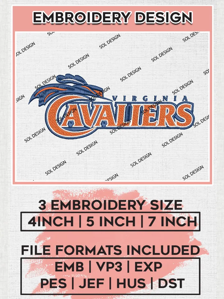 NCAA Virginia Cavaliers Team Wordmark Logo embroidery designs, NCAA Virginia Cavaliers Logo Machine embroidery designs, NCAA Team Logo embroidery designs, NCAA Game Day Machine embroidery designs, Digital Download