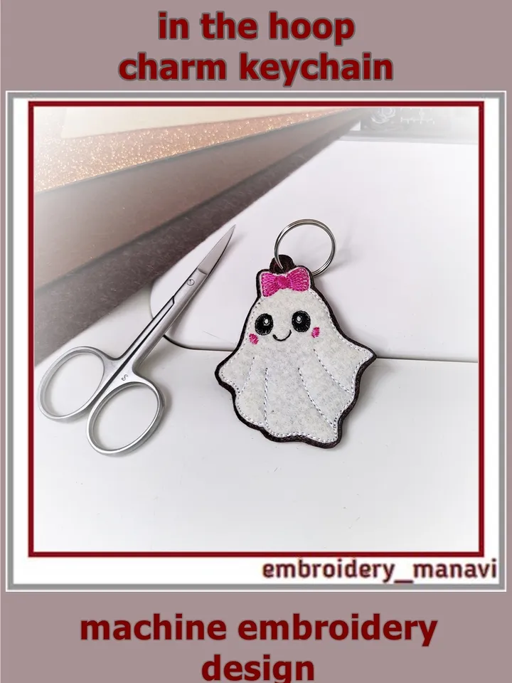 Smiley Ghost – Halloween In The Hoop Embroidery Charm from Embroidery Manavi 05