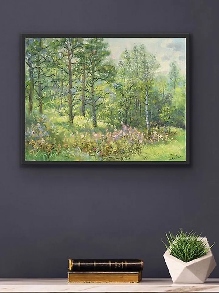 Forest Painting Landscape Nature Original Art Plein Air Artwork Impressionism