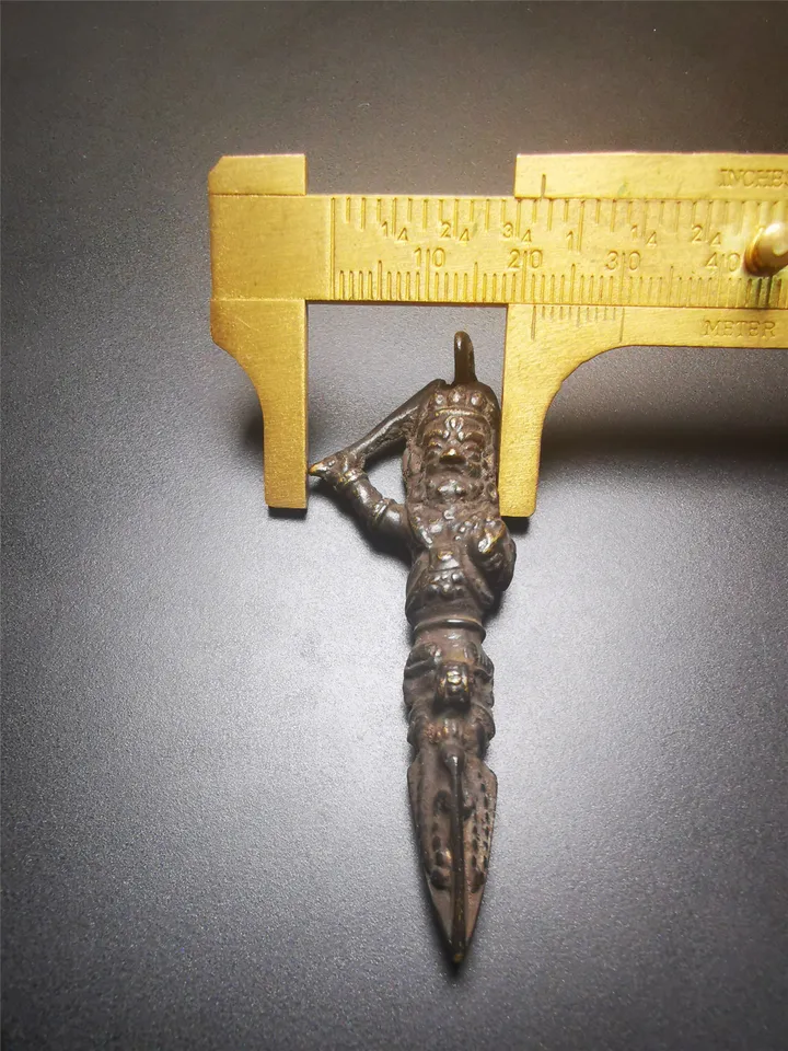 Gandhanra Antique Thokcha Pendant,Phurba Kila of Manjusri and Samantabhadra,Tibetan Budhist Protective Amulet,80 Years Old