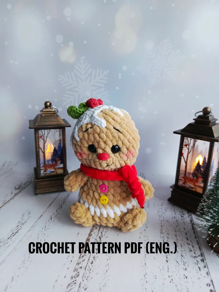 Crochet pattern for Gingerbread amigurumi (PDF)