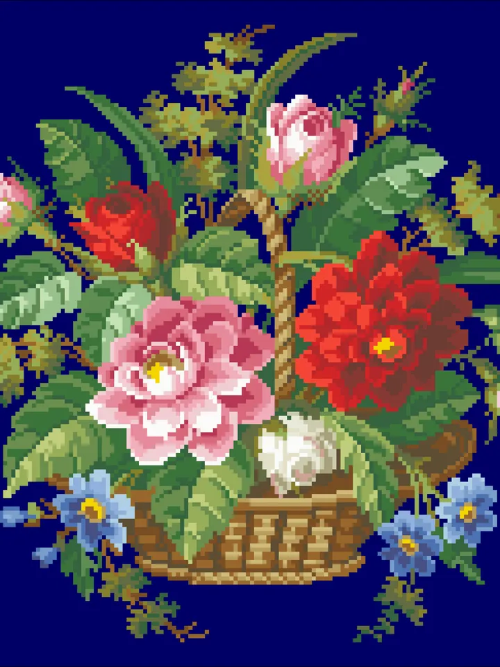Antique Cross Stitch Pattern Antique Bouquet Digital Download PDF