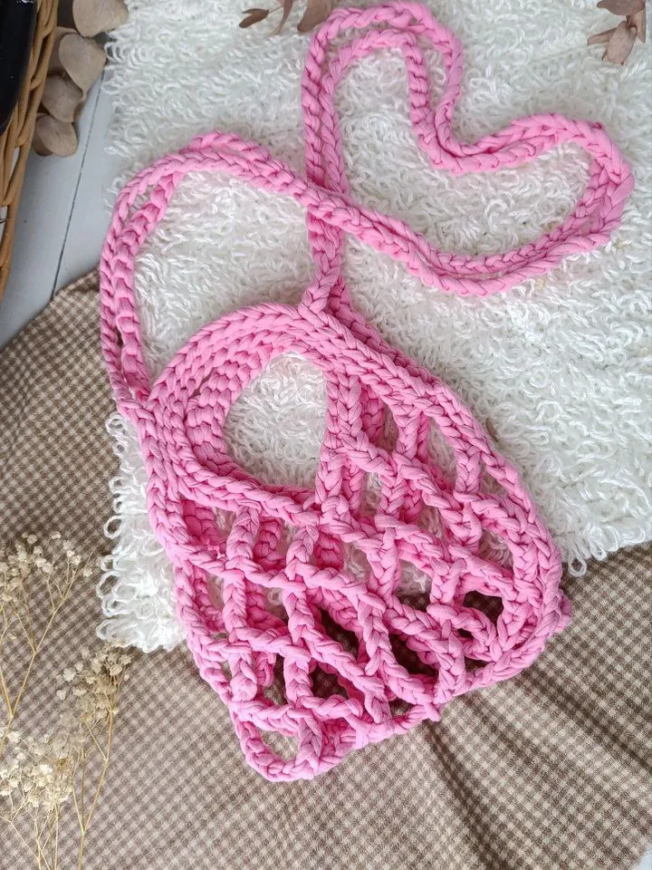 Net bag c rochet. Summer mesh bag. Women's Beach Shoulder Bag