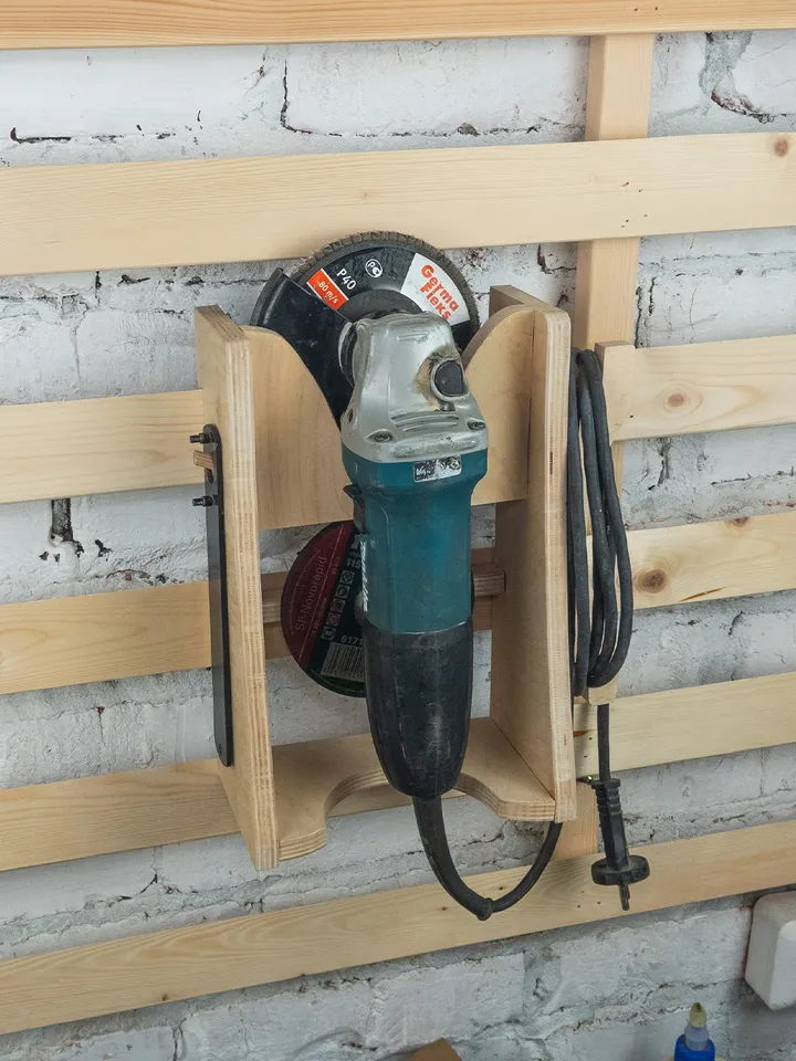 Angle Grinder Rack Plans (PDF, SVG) for Workshop – DIY French Cleat Storage System
