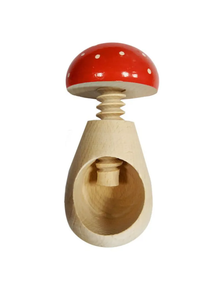 Montessori wooden toy, Wooden mushroom fly agaric, Natural learning toy