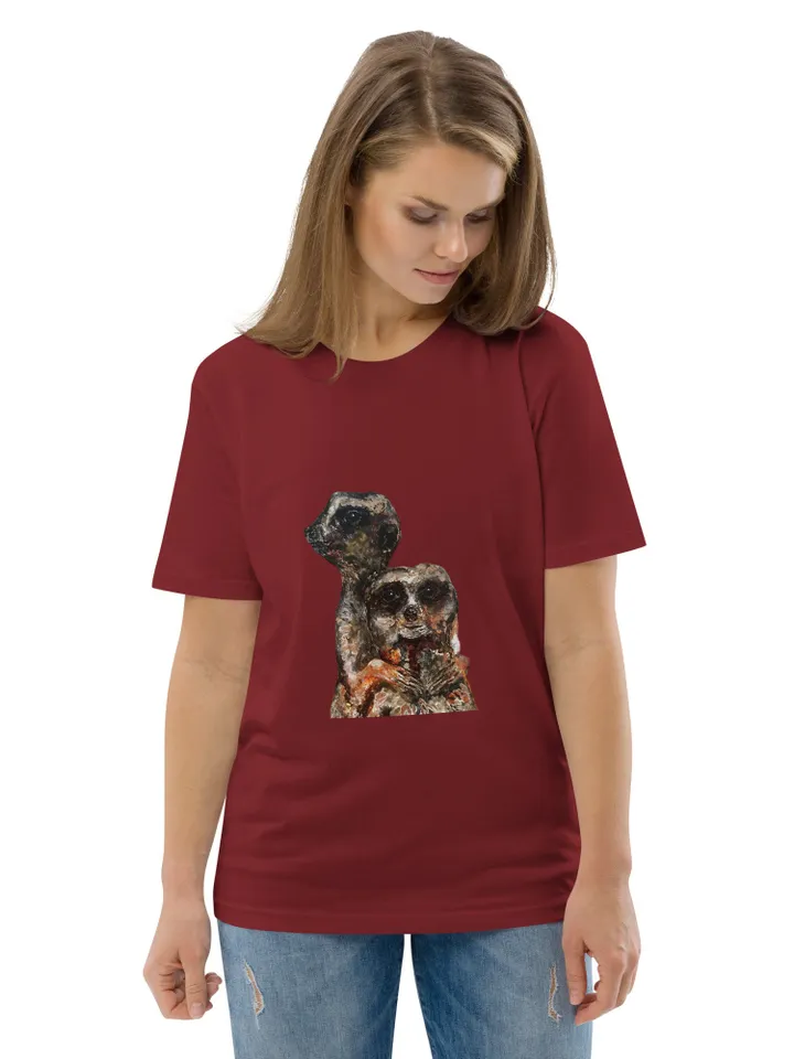 Meerkats couple Unisex organic cotton t-shirt