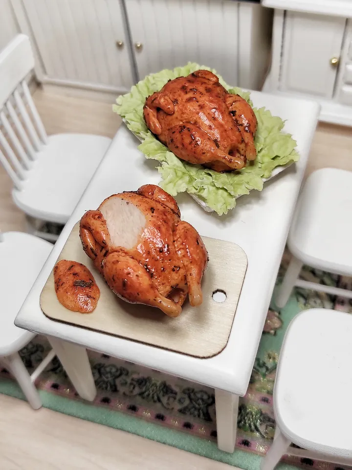 Mini food - miniature - food for dolls - Realistic meat dish for dolls and dollhouses - turkey for dolls - miniature
