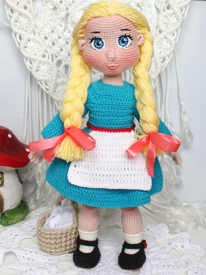 Little Red Riding Hood doll crochet pattern PDF in English Amigurumi doll Crochet tutorial