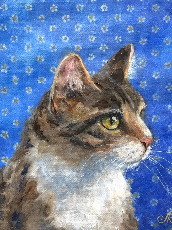 Cats Oil Painting Original Cat Portrait Animal Wall Art Pet Portrait
