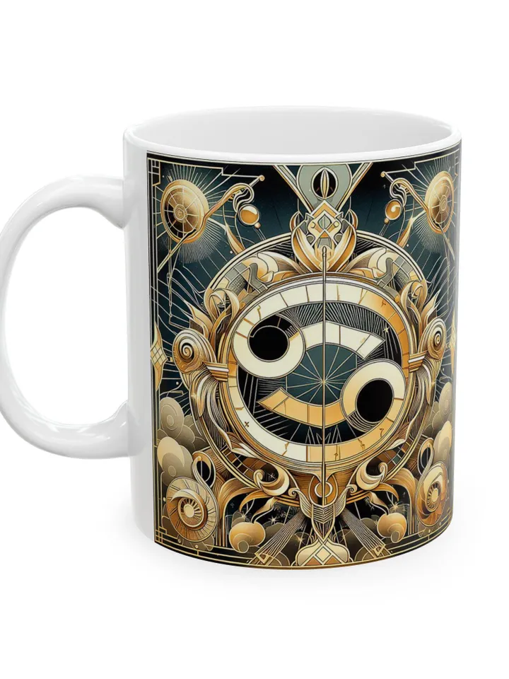 Cancer Zodiac Mug, Unique Coffee Cup, Zodiac Style Drinkware, Decorative Tea Gift, Retro Kitchenware, Home Decor
