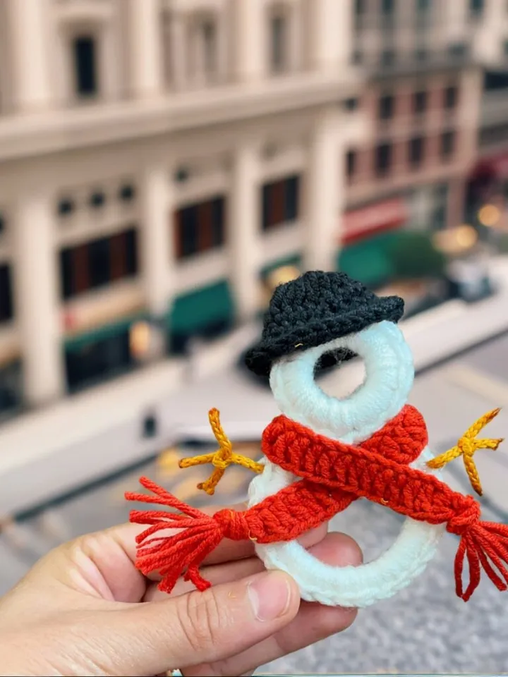 Crochet Snowman Pattern For New Year Home Decoration - Crochet Baby Blanket Pattern with Christmas Crochet Applique Pattern for Beginners