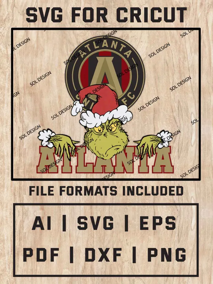 Grinch Atlanta United FC SVG, MLS SVG Design, MLS Atlanta United FC SVG, MLS Atlanta Cricut, Christmas Svg, Grinch svg, Digital Download