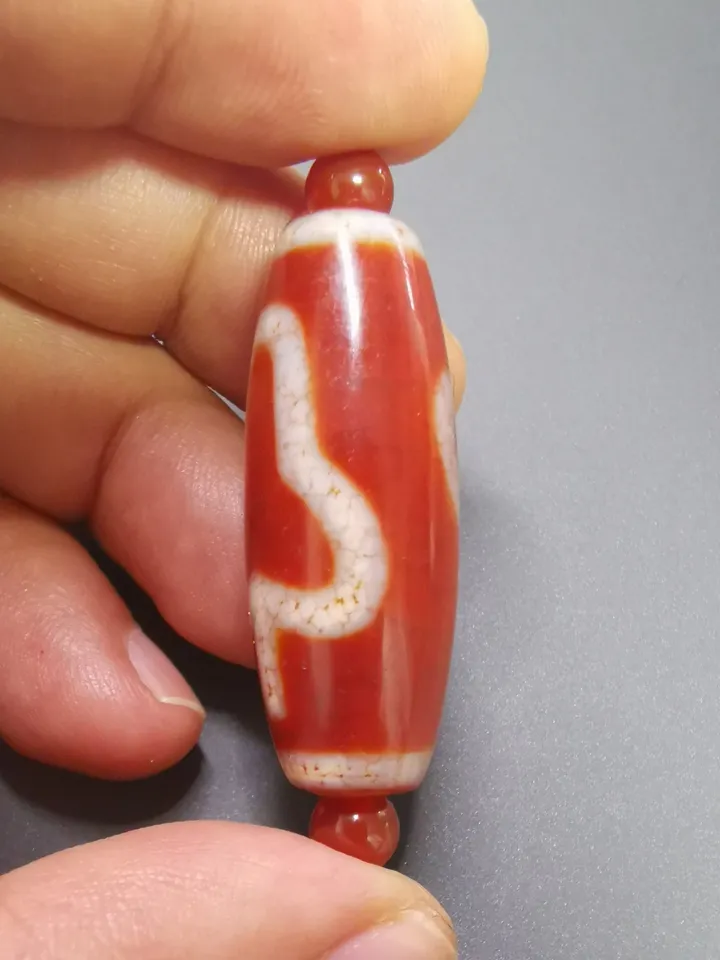 Gandhanra Antique Tibetan Dzi Bead(30 Years Old), Fire Agate Bodhi Bead,Protective Amulet Bead Pendant