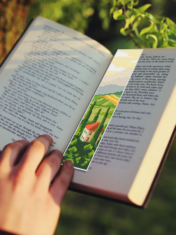 Bookmark Italy cross stitch pattern digital PDF Handmade bookmark nature embroidery beginners Instant download Gift for book lover #B17