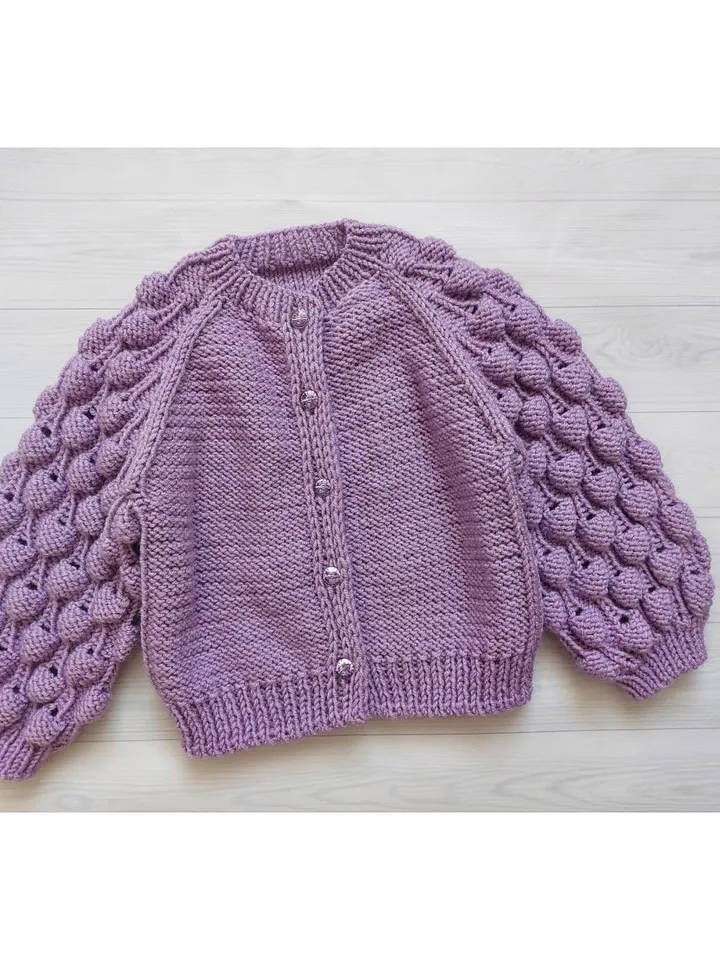 Baby cardigan, knit baby sweater, girl jacket