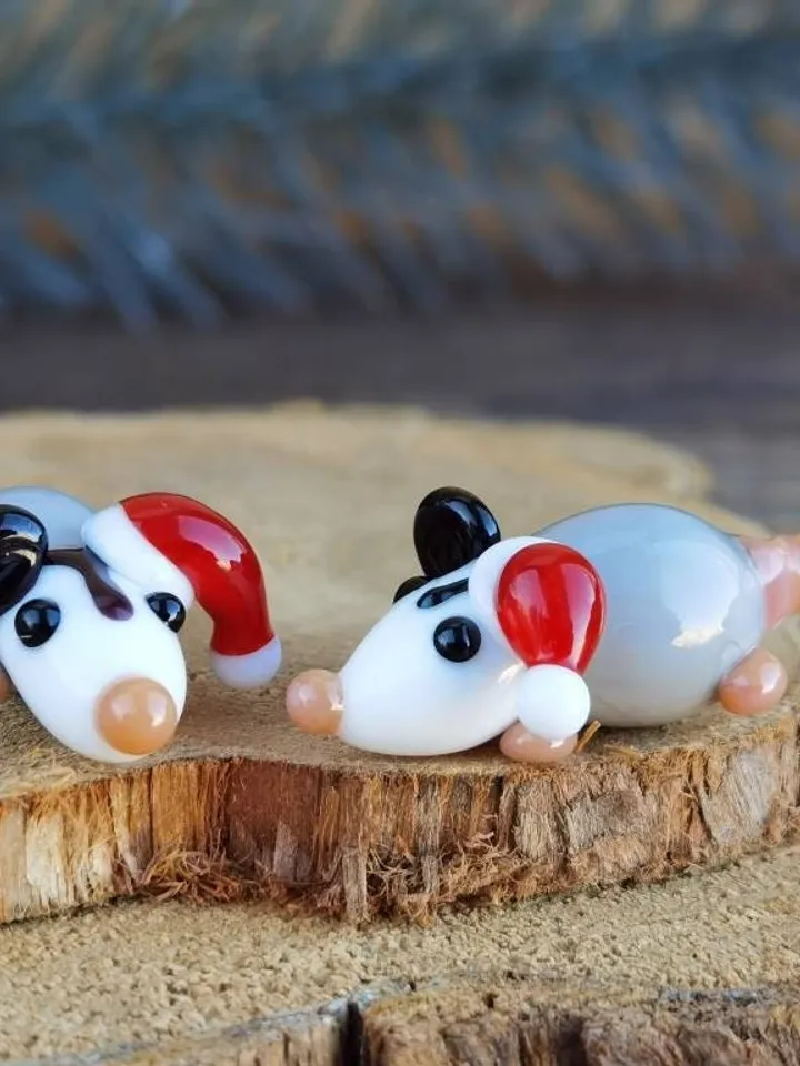 Opossum figurine Rat gifts Pet mouse Rat toy Glass opossum art Mouse miniature Dollhouse miniature Miniature animals Tiny glass possum