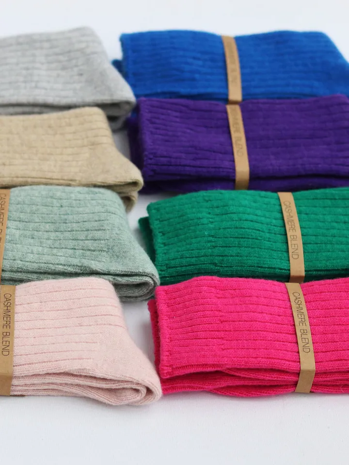 Wool Socks Women soft cozy hiking boot winter leg warmers, Girls ankle socks for school