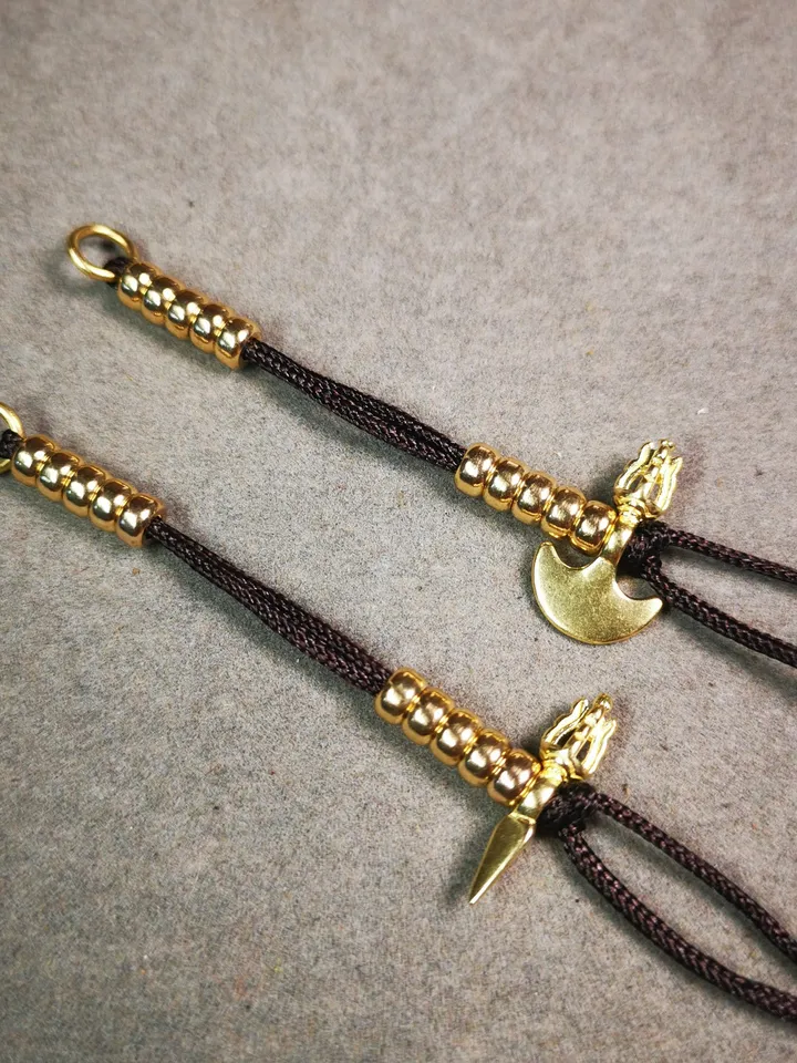 Gandhanra Handmade Tibetan Buddhist Mala Counters,Prayer Bead Counters,with Kila and Kartika Pendant,Made of Brass