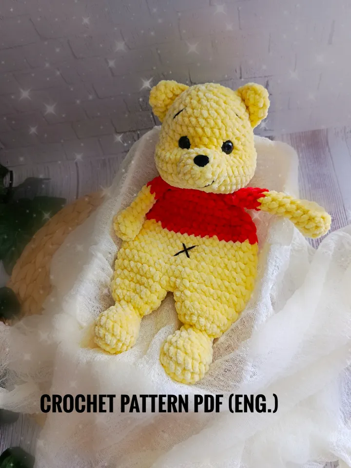 Winnie the Pooh Snuggler Crochet Pattern , Amigurumi Snuggler , Winnie Bear Snuggler , Low Sew Crochet Pattern
