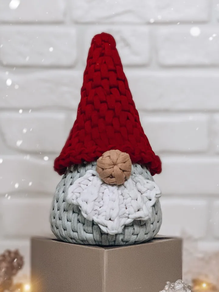 Scandinavian gnome, Nordic gnome, interior gift crochet basket, bathroom storage, wall hanging, eco friendly hugge