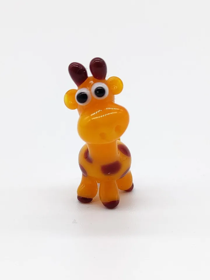 Tiny giraffe miniature, glass animal figurine, africa micro sculpture for terrarium decoration / miniature animals Glass Giraffe sculpture