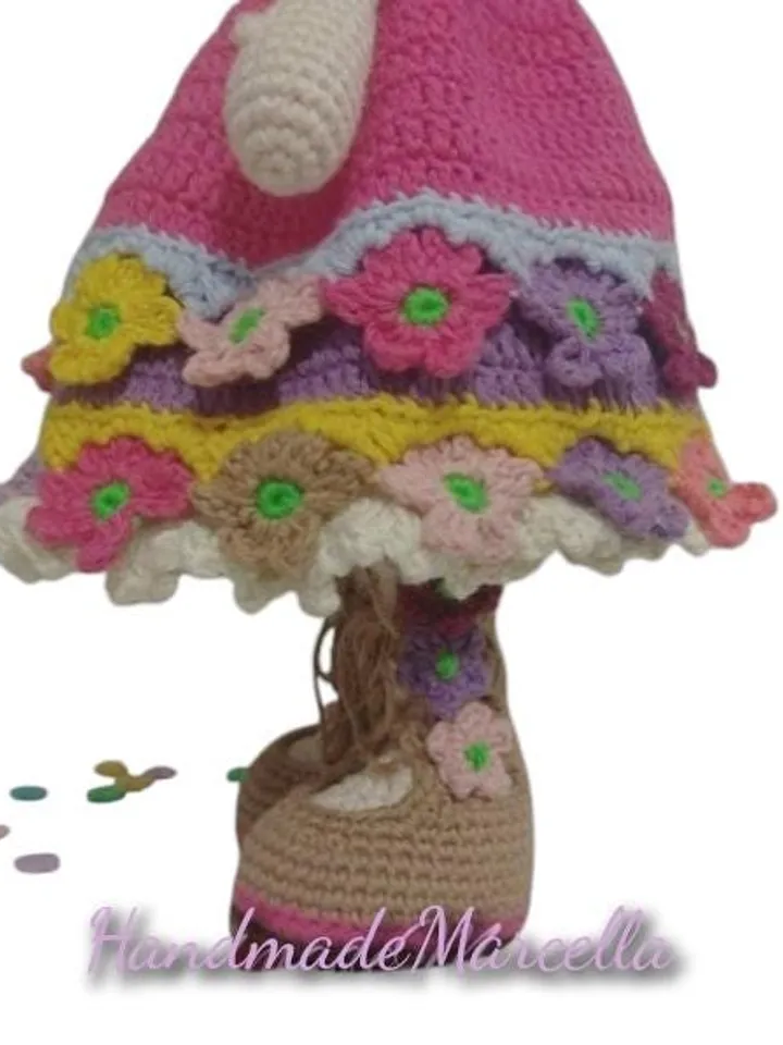 Esja Tilda Crochet Doll – 32 cm Amigurumi – Handmade Cotton Doll – Floral Dress – Collectible Gift – Valentine's Day Ready to Ship