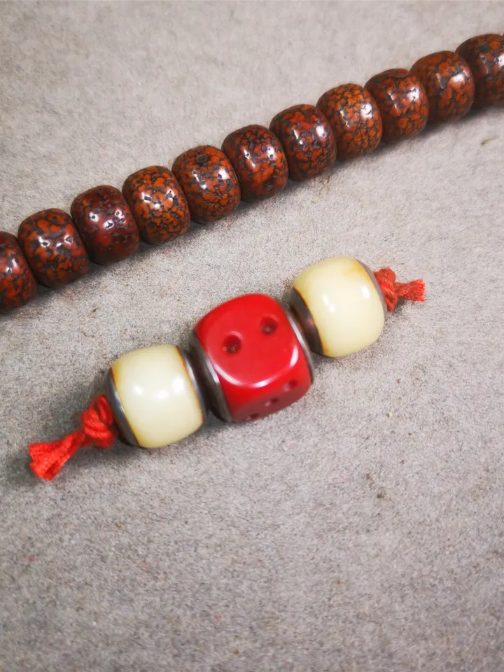 Gandhanra Tibetan Mala Spacer Beads Set,Marker Beads for Prayer Beads Necklace Accessories,Made of Bone and Plastic