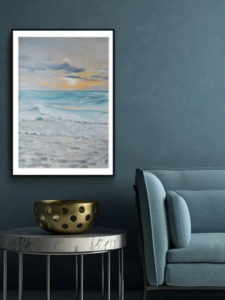 Oil painting on canvas sea 12x16 inches. Artist Marina Danilova