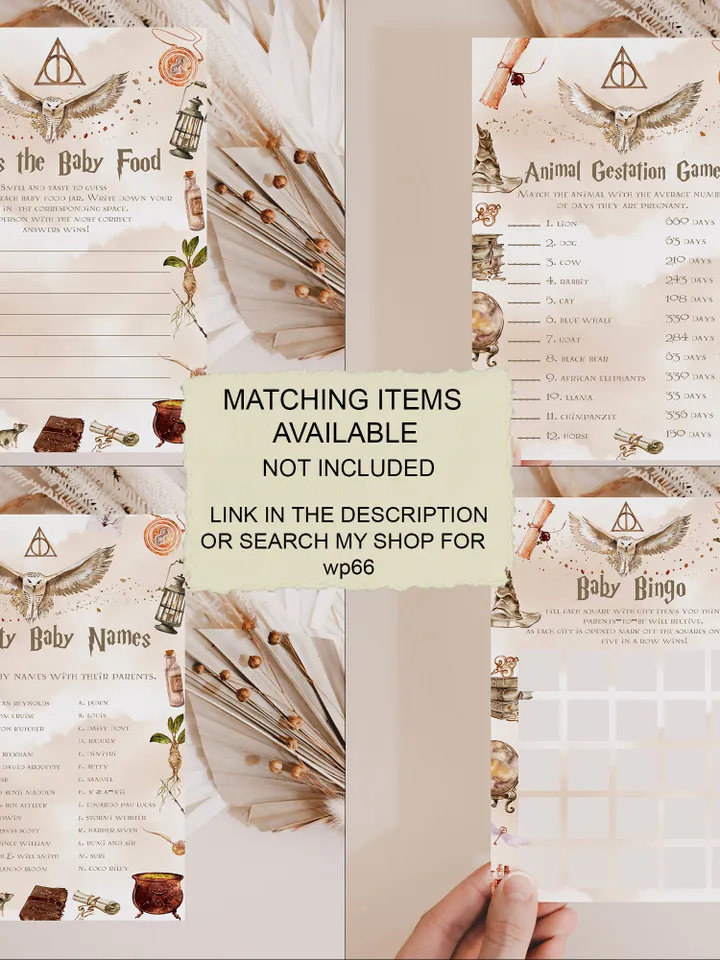 DIY Wizarding World Baby Shower Set; Magic School Baby Shower Template; School of Wizard Baby Shower invitation template; wp66
