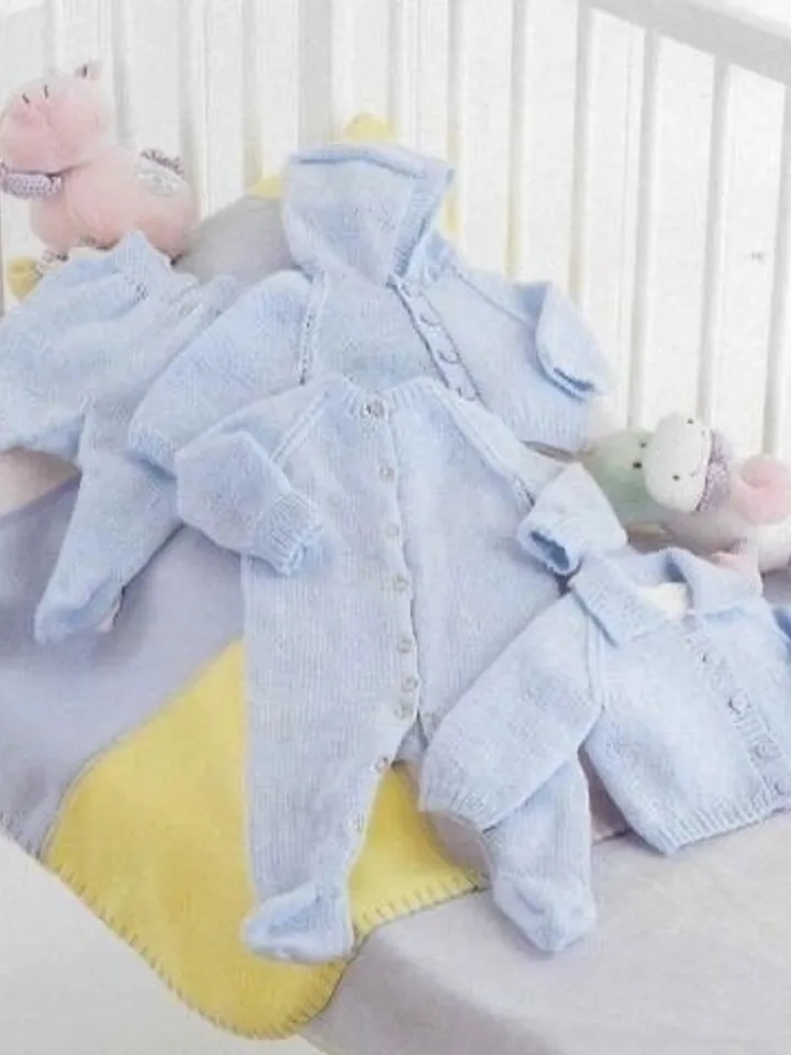 Knitting baby pattern , Set Knitting Pattern  Legging Cardigan Newborn Premature Doll