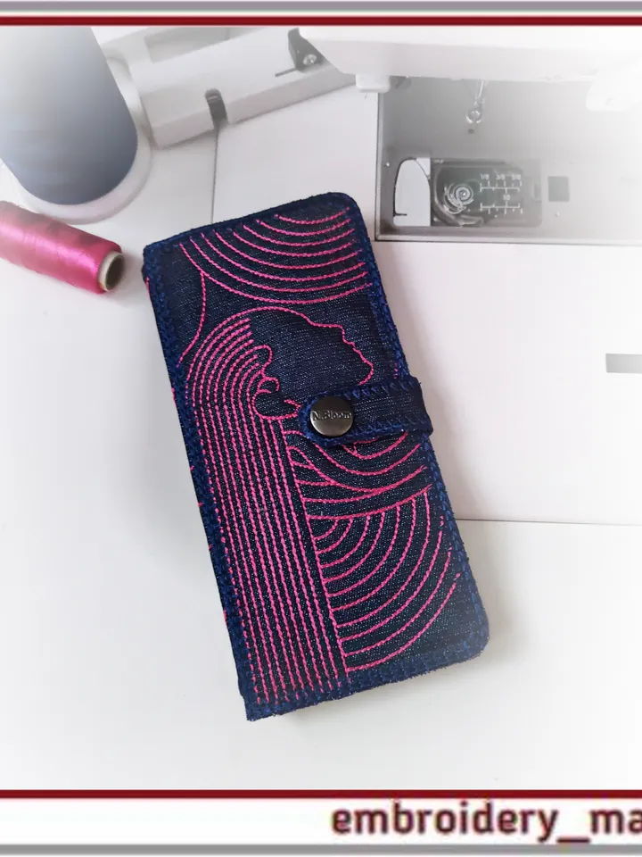 In the hoop embroidery design smartphone case 3.02x6.29 Girl by Embroidery Manavi 05