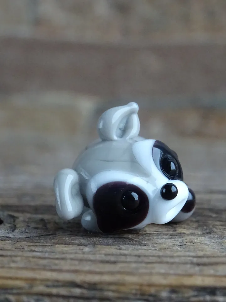 GLASS FIGURINES Raccoon gift Fairy garden raccoon figurine miniature Raccoon sculpture Tiny glass animals Blown glass art raccoon ornament