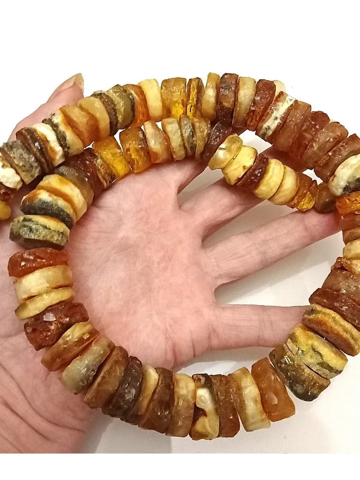 Natural Amber Statement Large Stone Beads Necklace jewelry for Women Raw Baltic Amber Healing jewelry Big Boho necklace for thyroid health and treatment
