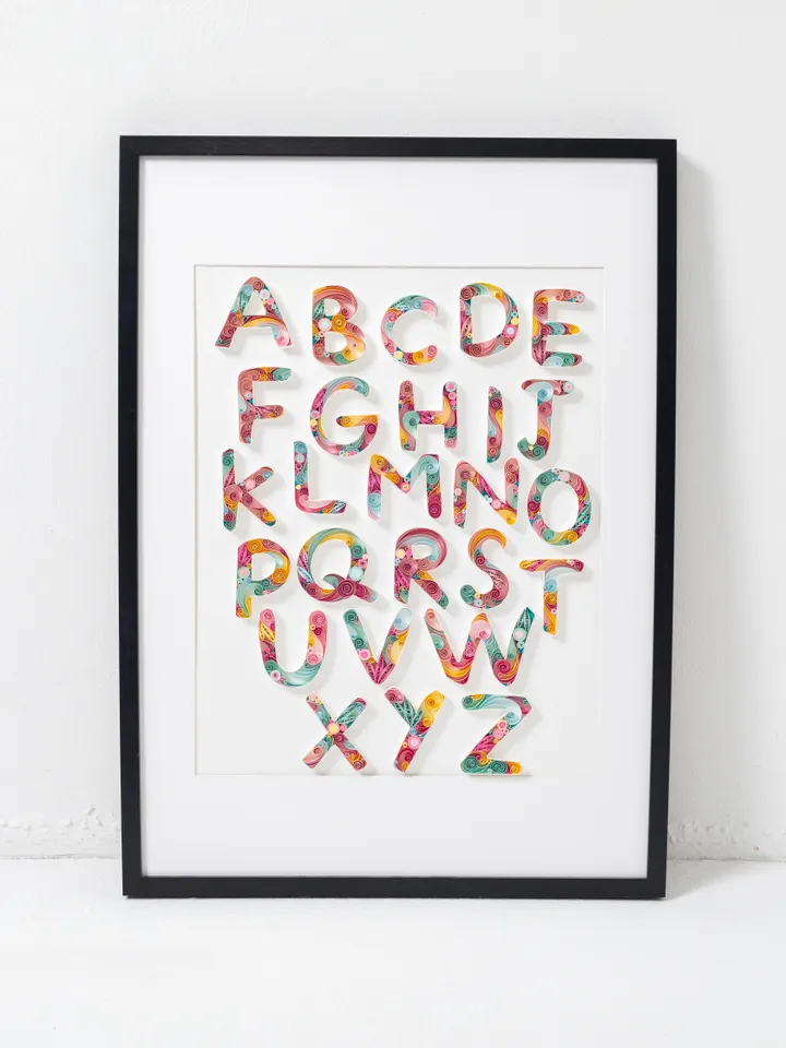 Original quilled Alphabet A-Z | Quilling Art | Wall Art