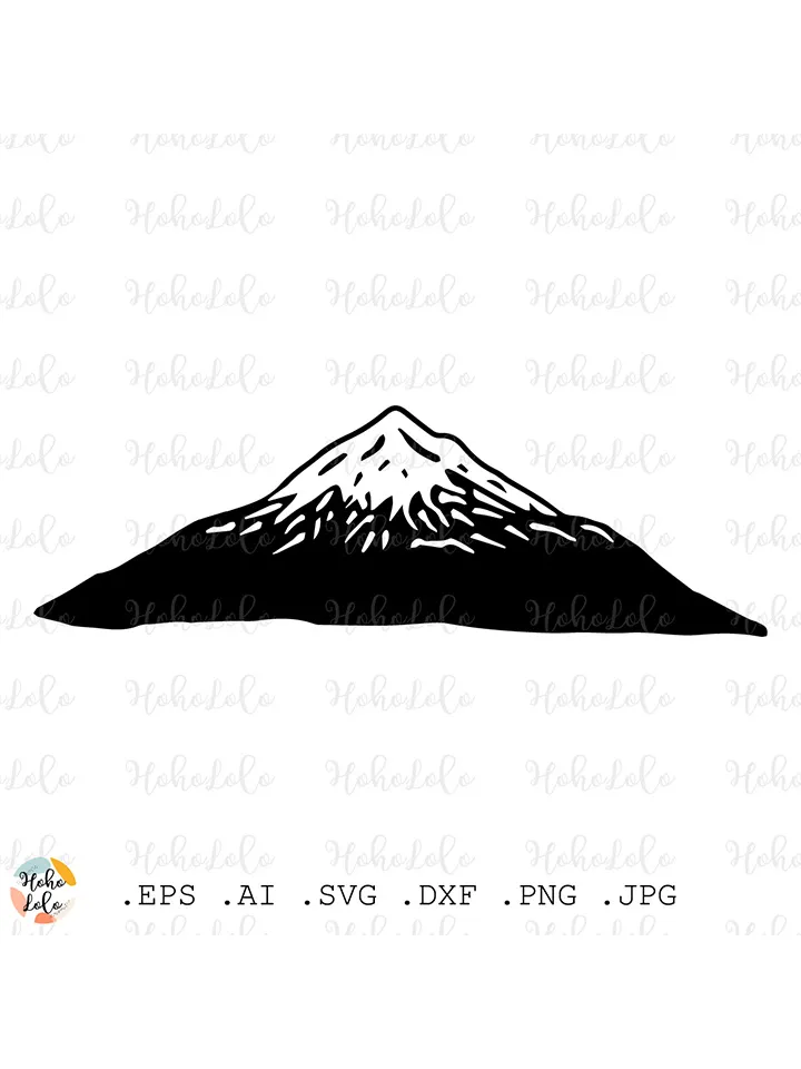 Mountain Svg, Mountain Silhouette, Mountain Cricut, Mountain Linocut Png