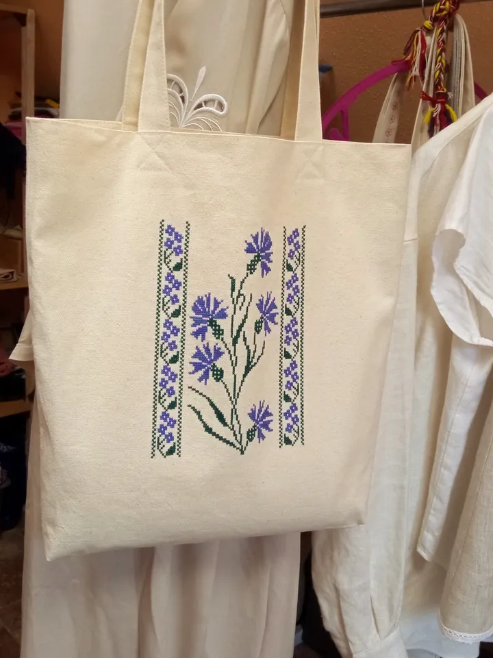 Bag shopper hand embroidery traditional ornament Valoshki