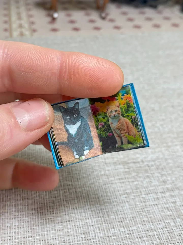 Book for a dollhouse. 1:12. Book about cats. Handmade.